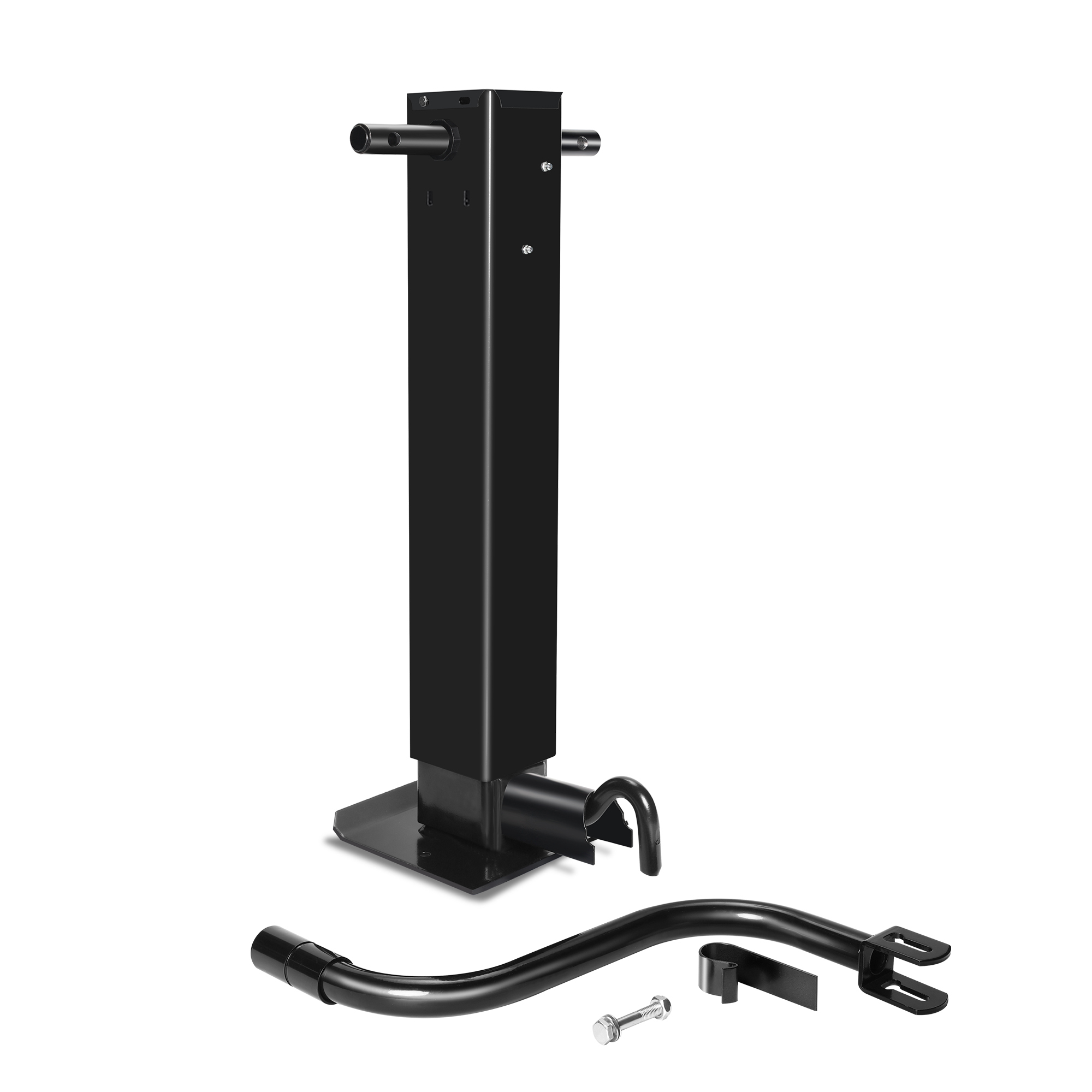 TowingMaster Square Trailer Jack — 12000-Lb. Capacity, Sidewind, Front Pin, 26in. Travel